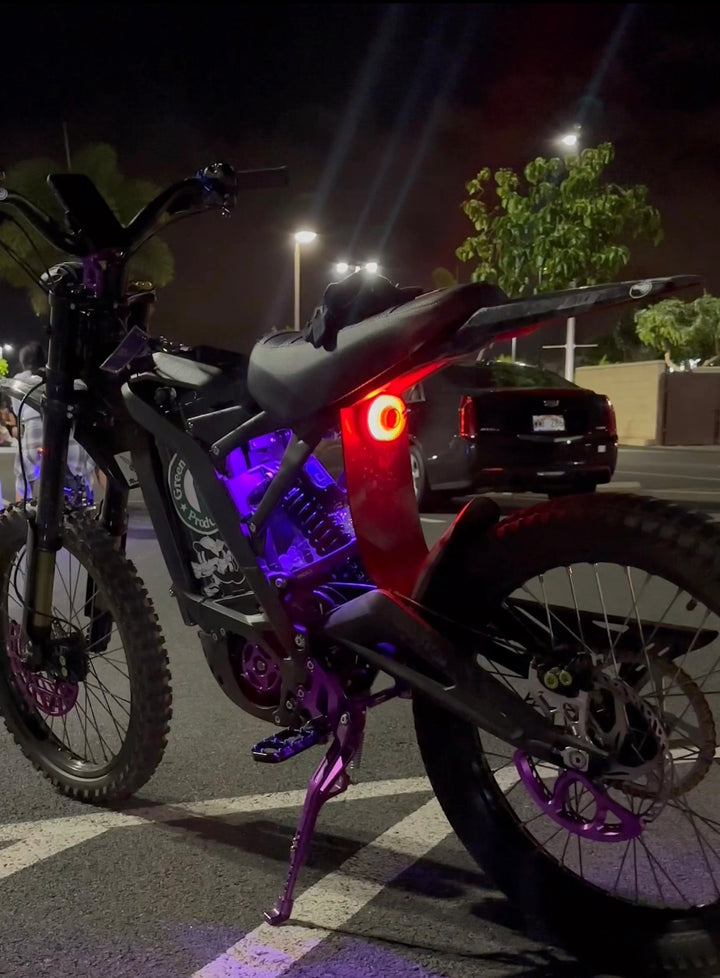 eride upgraded tail light project 9 designs with purple underglow
